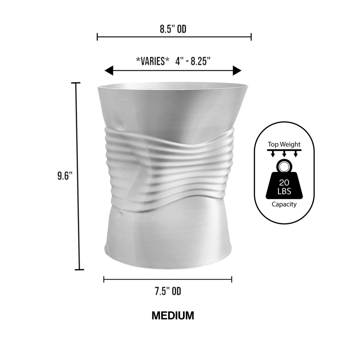 Brent Eco-Friendly 3D Printed Planter with Drainage - Happimess