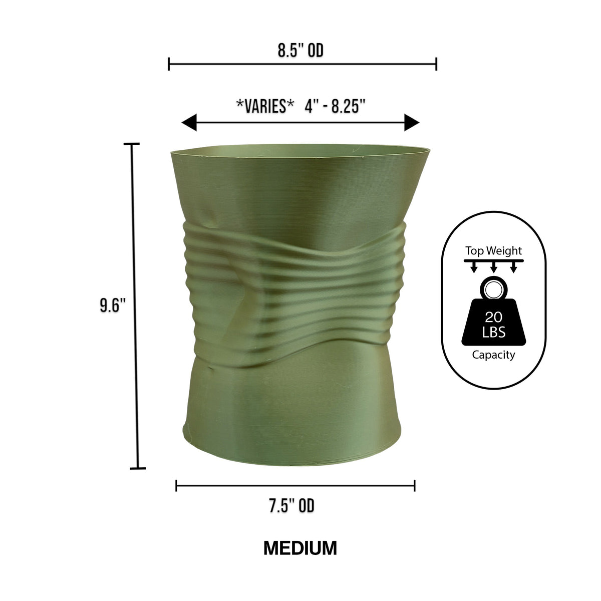 Brent Eco-Friendly 3D Printed Planter with Drainage - Happimess