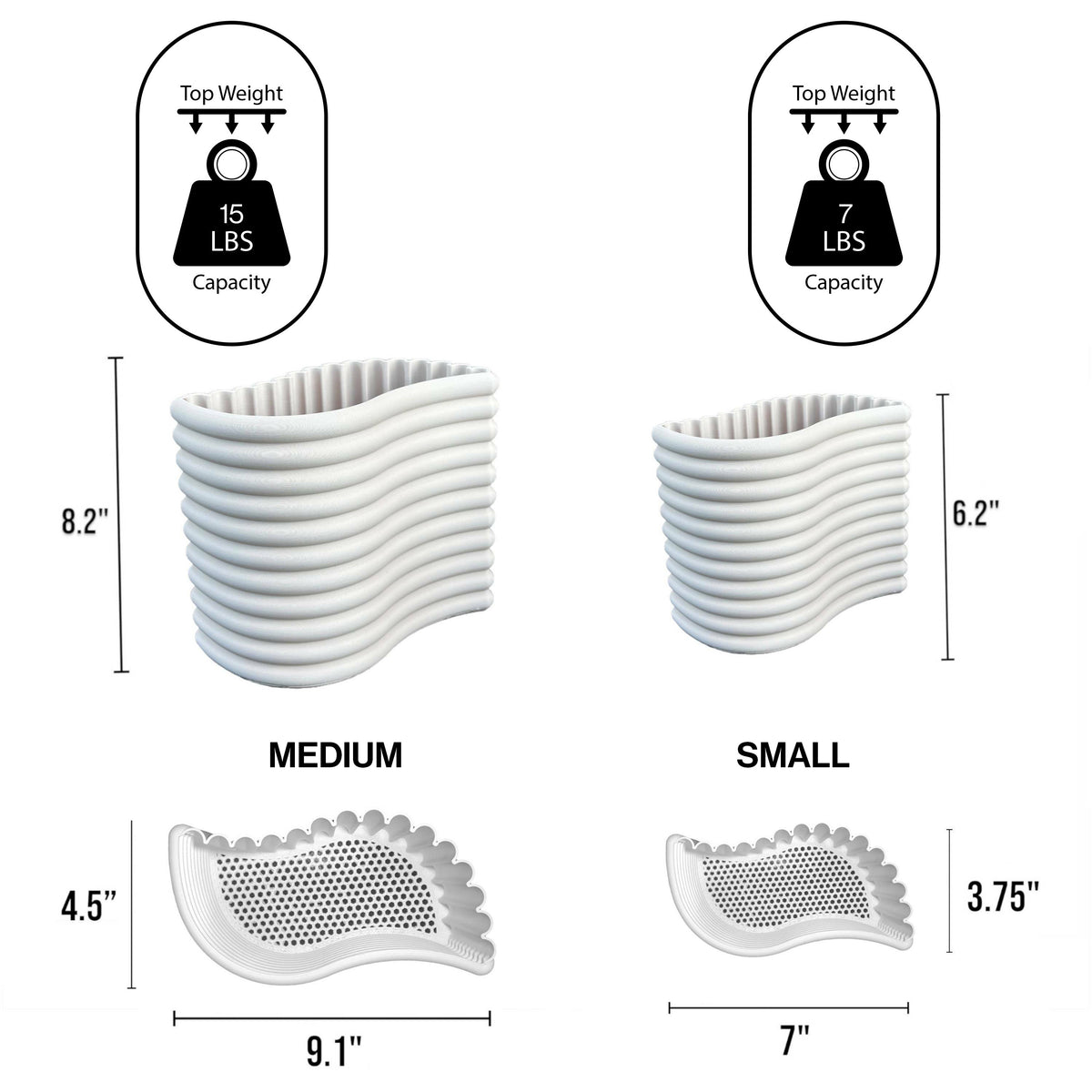 Arlo Modern Eco-Friendly 3D Printed Planters with Drainage (Set of 2) - Happimess