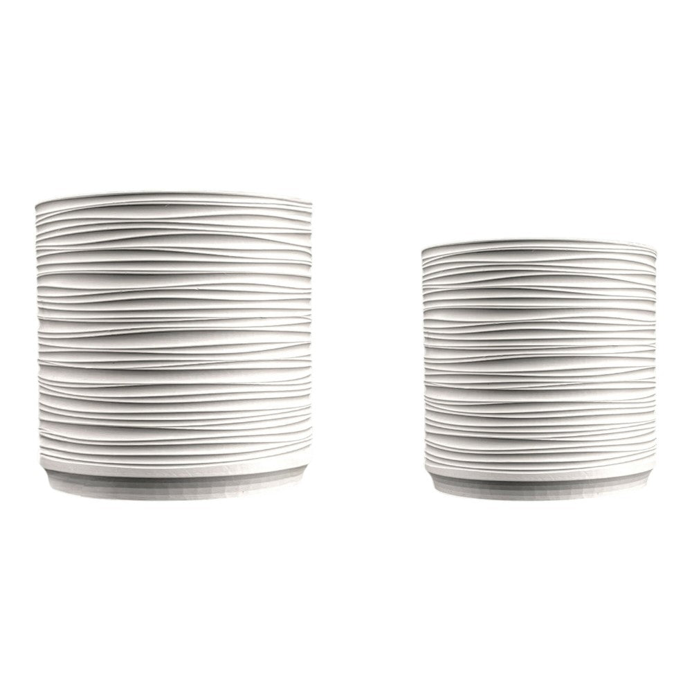 Flo Modern Eco-Friendly 3D Printed Planters with Drainage (Set of 2) - Happimess