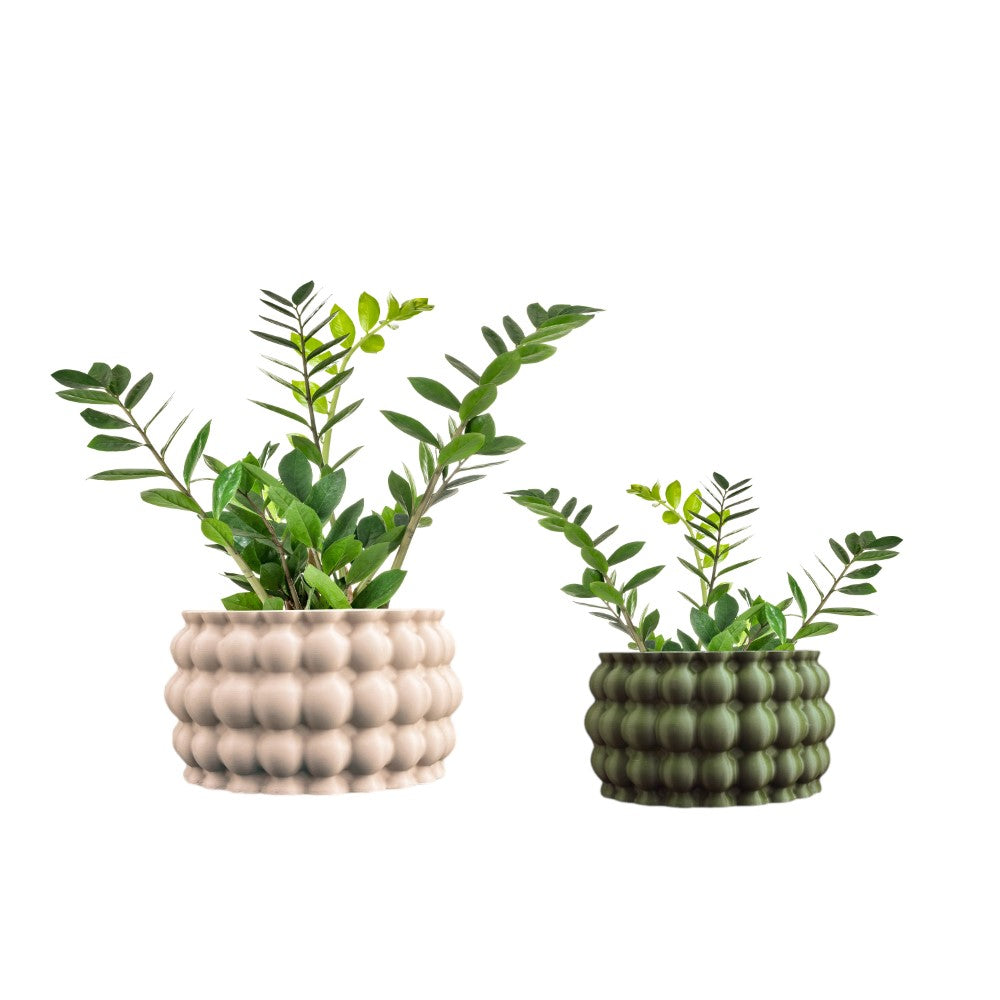 Cindy Eco-Friendly 3D Printed Planters with Drainage (Set of 2) - Happimess