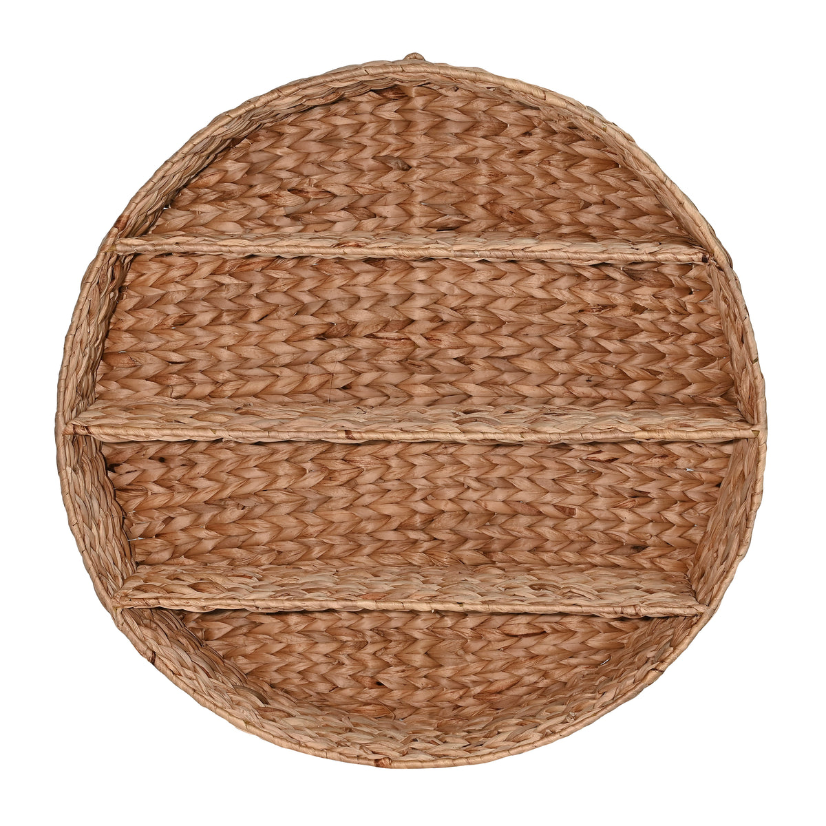 Annulus 24.61" 3-Shelf Circular Handwoven Hyacinth Wall Rack - Happimess