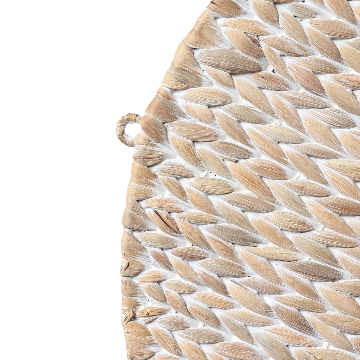 Annulus 24.61" 3-Shelf Circular Handwoven Hyacinth Wall Rack - Happimess