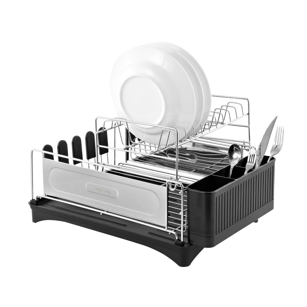 Compact 2-Tier Dish Drying Rack & Deep Drain Tray – Happimess