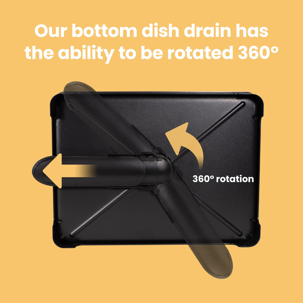 Dish Drying Rack with 360° Swivel Drain Board and Drain Spou