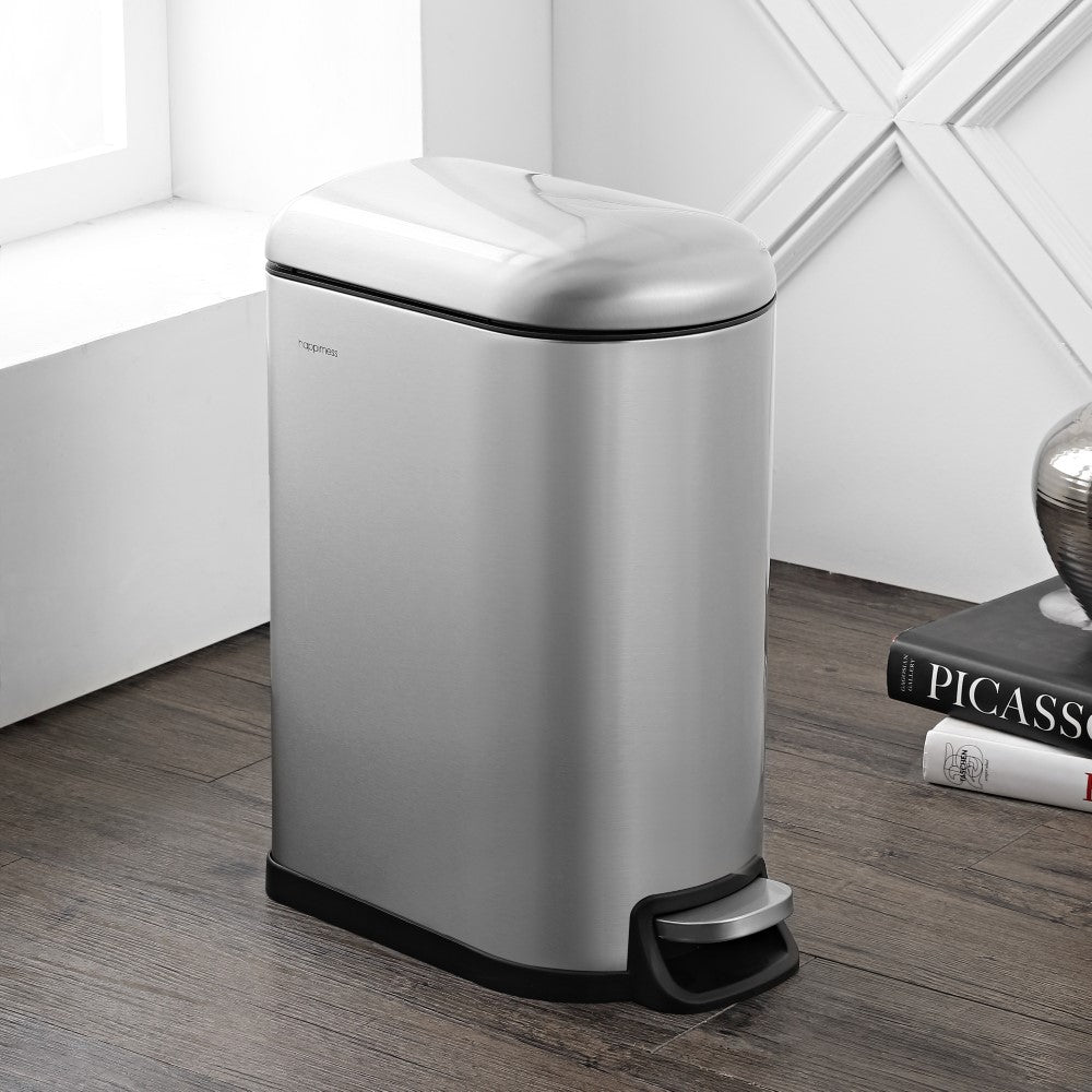Slyd 40 Liter/10.6 Gallon Step-Open Trash Can - Happimess