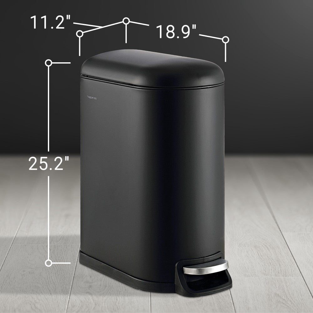 Slyd 40 Liter/10.6 Gallon Step-Open Trash Can - Happimess