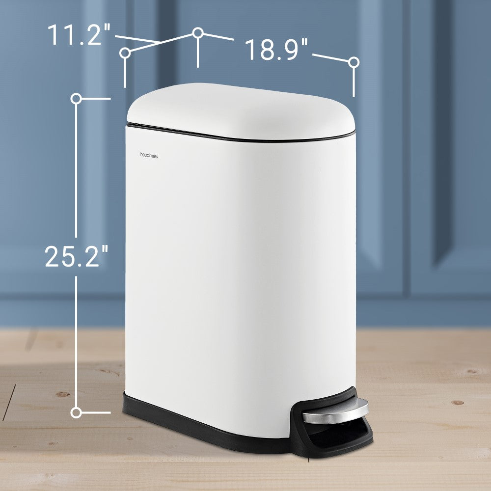 Slyd 40 Liter/10.6 Gallon Step-Open Trash Can - Happimess
