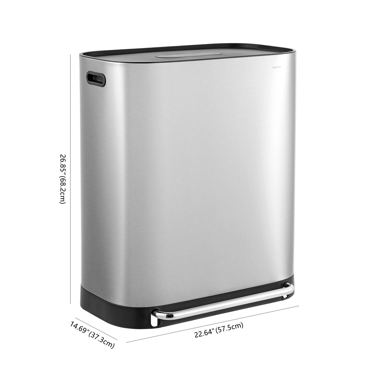 Beni 60 Liter/16 Gallon Kitchen Trash/Recycling Trash Can - Happimess