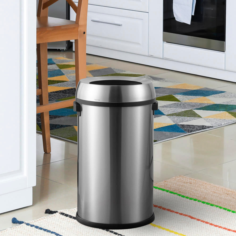 happimess Beni Kitchen Trash/Recycling 16-Gallon Double-Bucket Step-Open  Trash Can, Almond