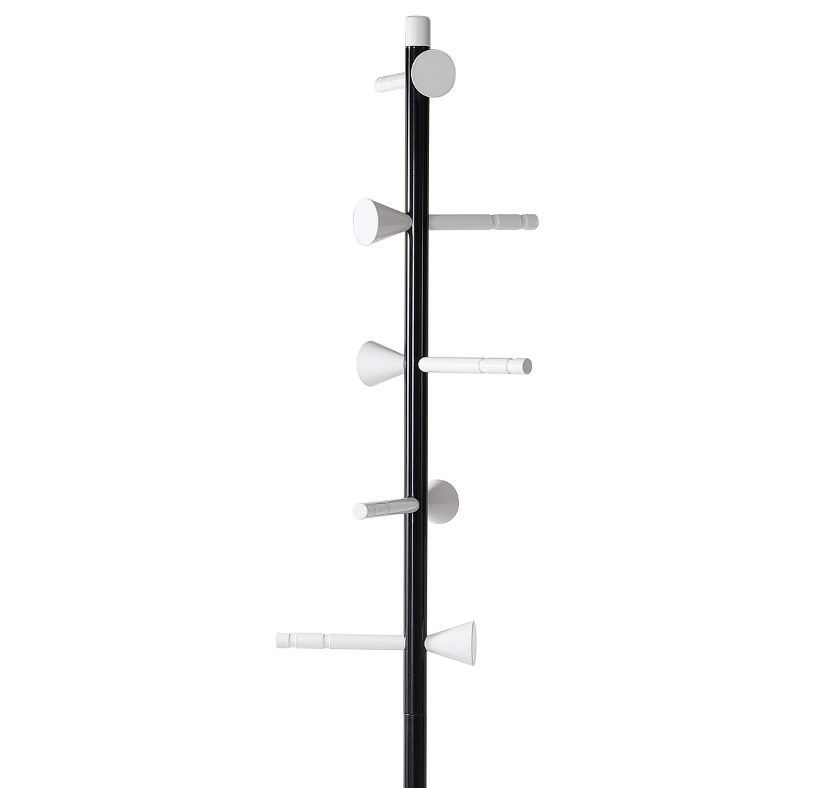 Aiden 70.4" 5-Hook Metal Coat Rack, Black/White - Happimess
