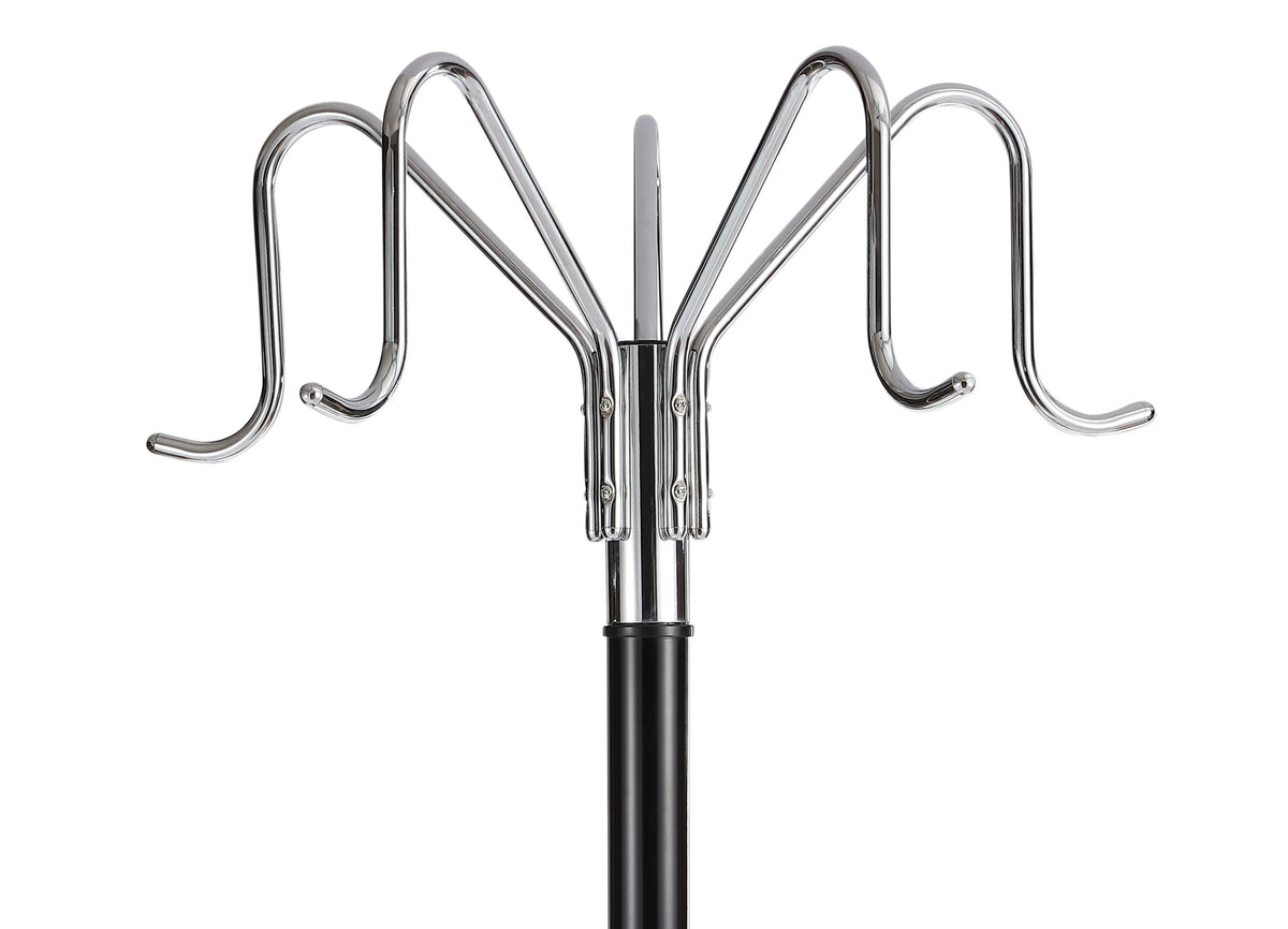 Ethan 5-Hook 72.8" Coat Rack, Black/Chrome - Happimess