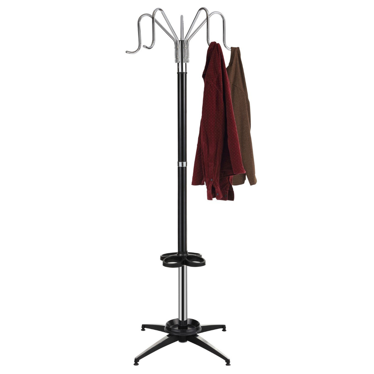 Ethan 5-Hook 72.8" Coat Rack, Black/Chrome - Happimess
