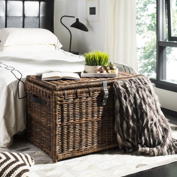 Michael 35" Wicker Storage Trunk - Happimess