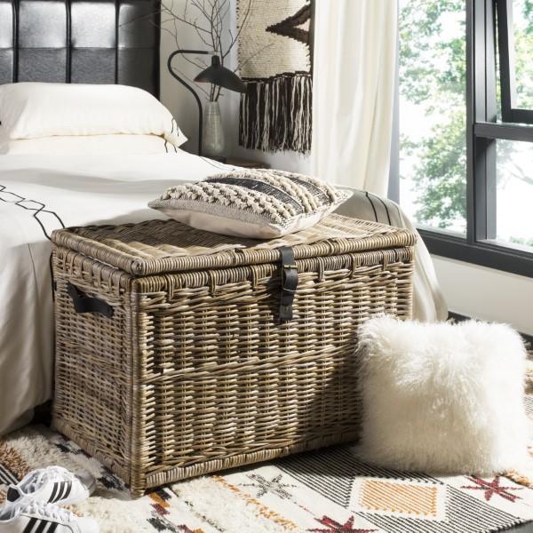 Michael 35" Wicker Storage Trunk - Happimess
