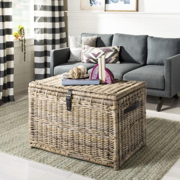 Michael 35" Wicker Storage Trunk - Happimess