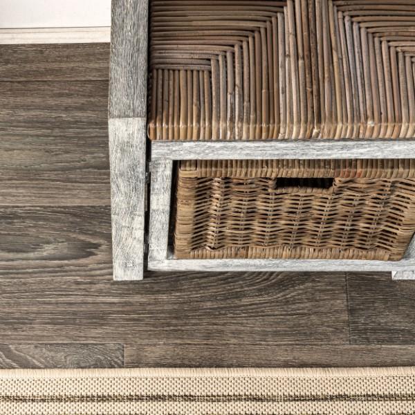 Rustic 30" 2 Drawer Wicker Storage Bench - Happimess