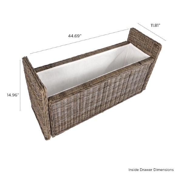 Naples 47.50" Wicker Trunk Storage Bench - Happimess
