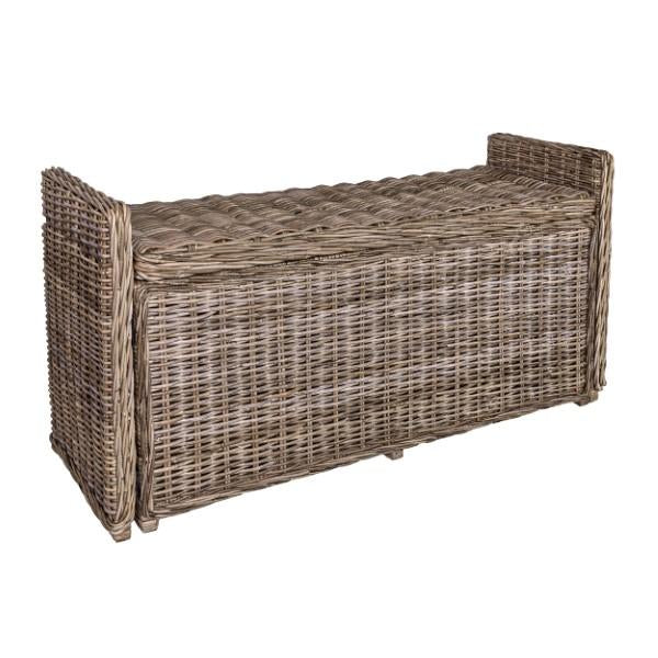 Naples 47.50" Wicker Trunk Storage Bench - Happimess